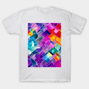 Colorful Abstract Marble Gems Patterns T-Shirt